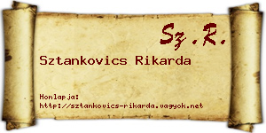 Sztankovics Rikarda névjegykártya