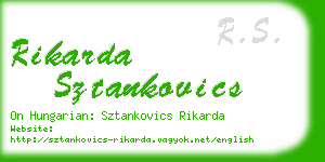 rikarda sztankovics business card